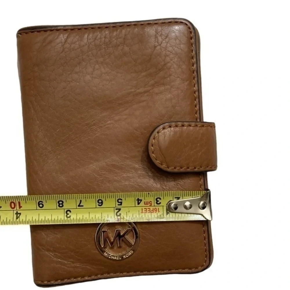 Michael Kors light brown leather side opening wallet
